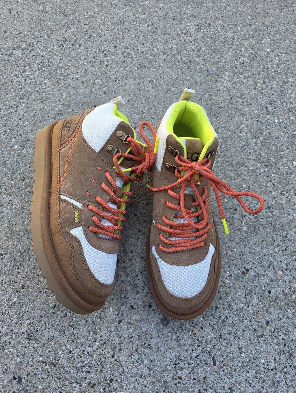 UGG Brown and White Hiker Sneakers Women Size 8